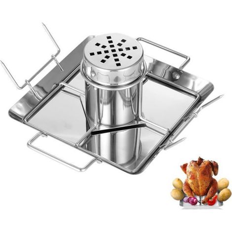 Rôtissoire à poulet en acier inoxydable - - Portable - Facile à monter - Idéal pour camping (1/5)