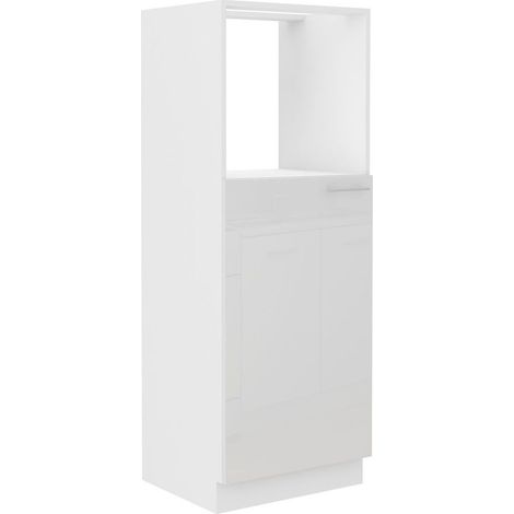 Küchen Midi Hochschrank 60 Lara Weiß Hochglanz Küchenzeile Küchenblock Küche (1/5)