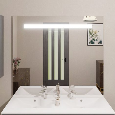 Cuisibane – Miroir lumineux de salle de bain 120x105 cm – Éclairage LED 1000 lumens – Lumière blanche 6000K – Système anti-explosion (1/5)