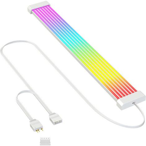 Bande LED RGB pour câbles d'alimentation PC – Synchronisation 5 V 3 broches – Compatible avec rallonges 6/8/12/16/24 broches et boîtier PC (1/2)