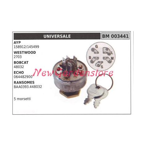 Interruttore avviamento UNIVERSALE motore trattorino rasaerba  003441