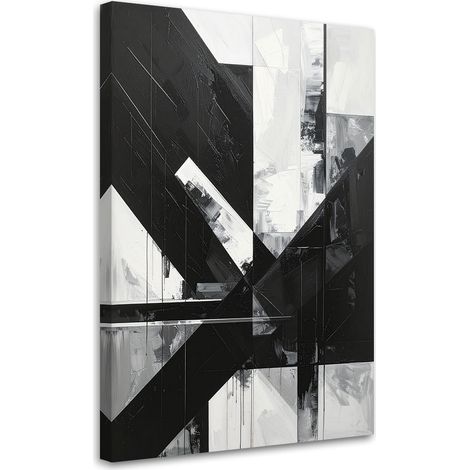 Quadro su tela, Astrattismo bianco e nero, 40x60 (1/5)