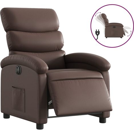 Maison Exclusive - Elektrischer Relaxsessel Braun Kunstleder