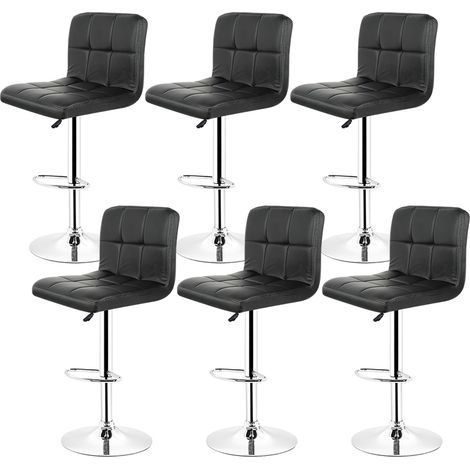 Lot de 6 tabourets de bar Elegant Noir (1/5)