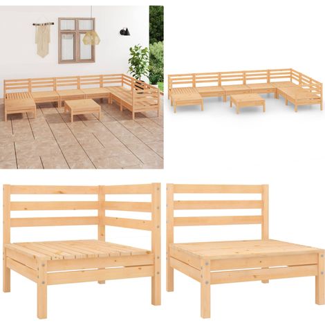 9-tlg. Garten-Lounge-Set Massivholz Kiefer - Garten-Lounge-Set - Outdoor-Lounge-Set - Home & Living (1/5)