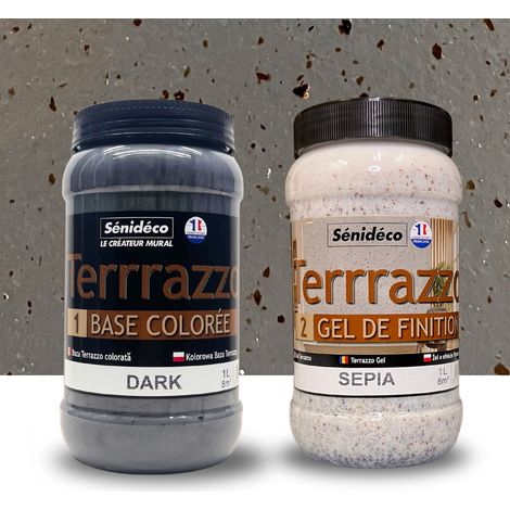 Peinture décorative effet Terrazzo 1L pour 8m² coloris Dark (1/5)