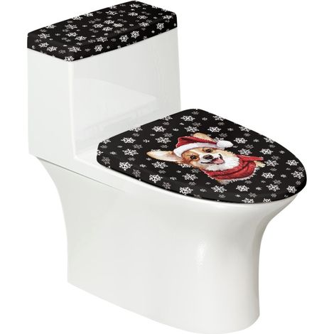 Housse De Couvercle De Chasse D Eau - Housse De Cuvette Et De Reservoir - Polyester Elastique - Pour Salle De Bains - Lot De 2 (1/5)