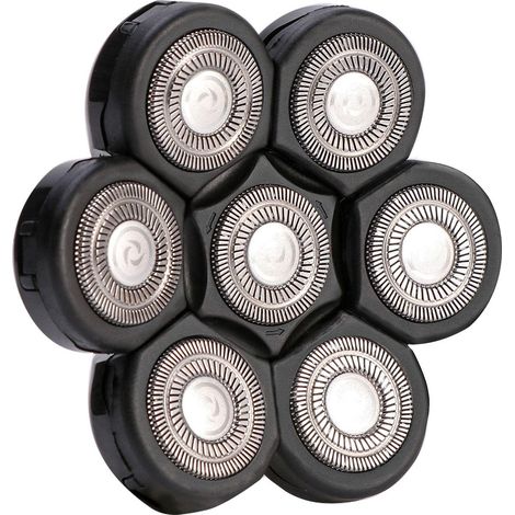 Tête De Rasoir , 7 têtes de rasoir électrique, lame flottante lavable de rechange pour homme (noir) (1/4)
