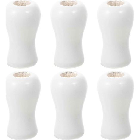 Lot de 6 tirettes de cordon en bois pour stores vénitiens, avec pompons et pendentifs.-White (1/3)