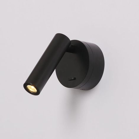 3W 3000K LED-Wandleuchte für den Innenbereich, Leselampe fürs Bett, mit verstellbarem Spotschalter, für Schlafzimmer, Wohnzimmer, Hotels, Aluminium, Schwarz (1/4)