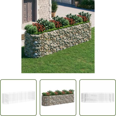 Bordure de jardin -  Lit surélevé à gabion Fer galvanisé 400x100x100 cm (1/5)