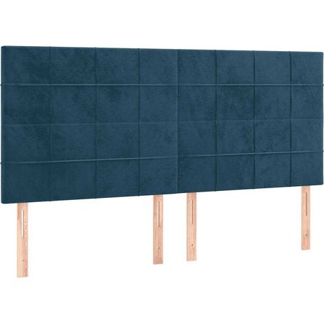 Maison Exclusive - Tête de lit Bleu foncé 160 x 5 x 118/128 cm Velours
