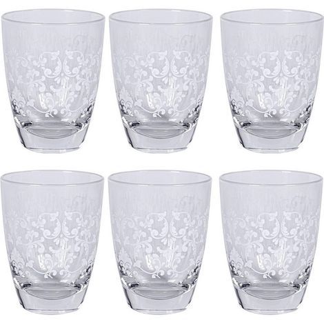 MAURY'S SET 6 BICCHIERI PRINCESS CON DECORO BIANCO (1/2)