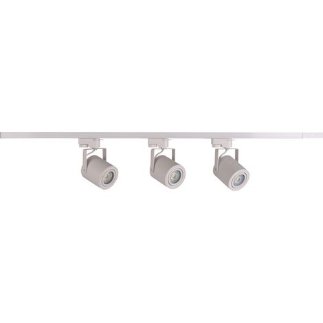Kit rail plafond blanc 3 spots GU10 1 m Minor Polux (1/5)