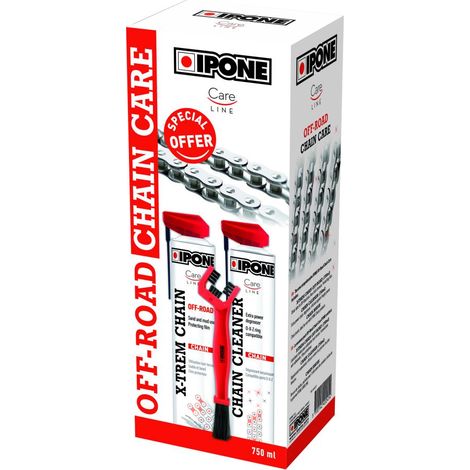 Kit de cuidado de la cadena Ipone Road 2x750ml + Cepillo de regalo