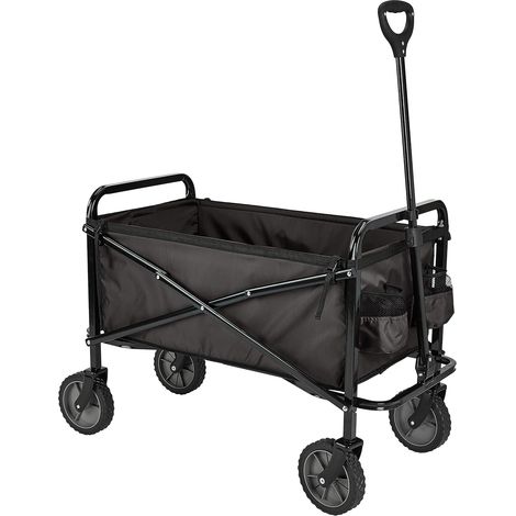 Collection d’outils de jardin - Chariot d’extérieur pliable pour jardinage avec housse protectrice, Noir