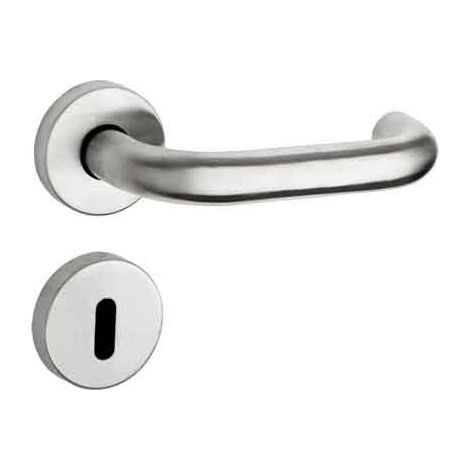 MANIGLIA INOX 'SPAGNA' CON ROSETTA E BOCCHETTA Colore Inox