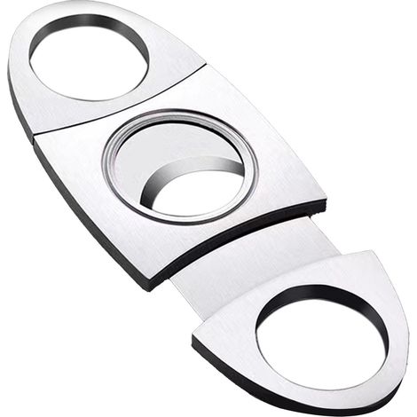 Coupe-cigare double lame en acier inoxydable, portable, guillotine, cadeau pour hommes (1/5)