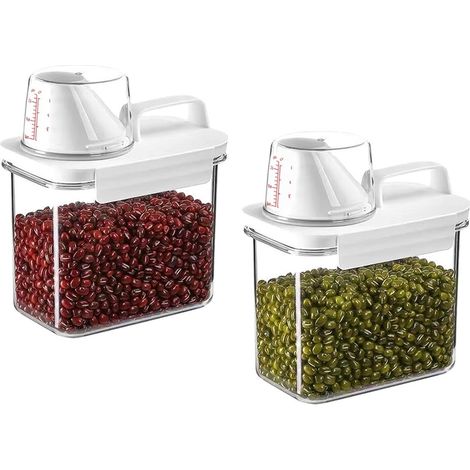 Dispenser per detersivo ermetico - versatile e resistente - set da 2 - trasparente (1/5)