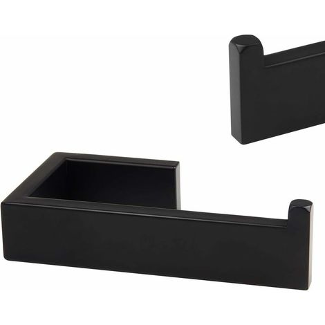 Wandmontierter Toilettenpapierhalter aus gebürstetem Edelstahl 304, schwarz, 14,5 cm – elegantes Design für Bad und Küche (1/5)