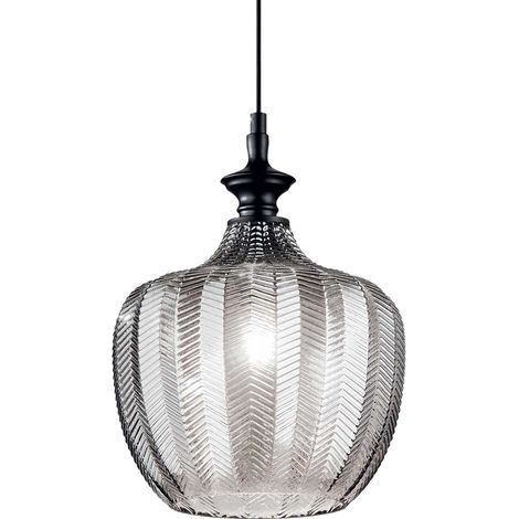Sospensione Vintage-Decò Lord Metallo Fumè 1 Luce E27 (1/3)