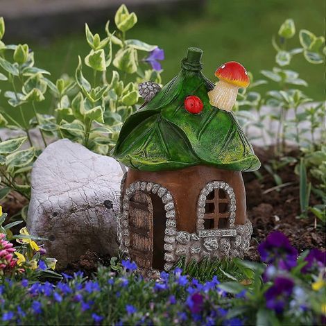 Figurines décoratives pour jardin, maison de fées, décoration solaire pour jardin (1/2)