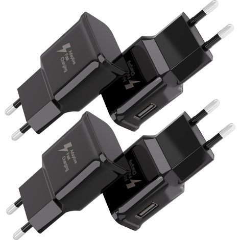 Chargeur Mural USB Adaptatif à Charge Rapide, 4-Pack Charge Rapide Adaptateur Chargeur USB de Voyage pour S21 S20 S10 S9 S8 S7 Edge Plus, Note 8 9 10, A03 A13 A23 A32 A54 (1/5)