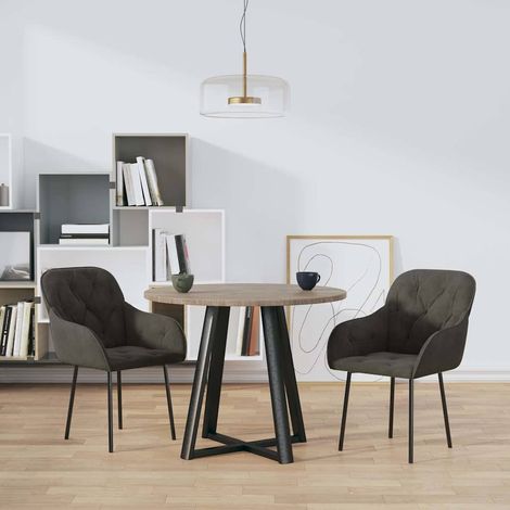 vidaXL Sillas de comedor 2 unidades terciopelo gris oscuro (1/5)