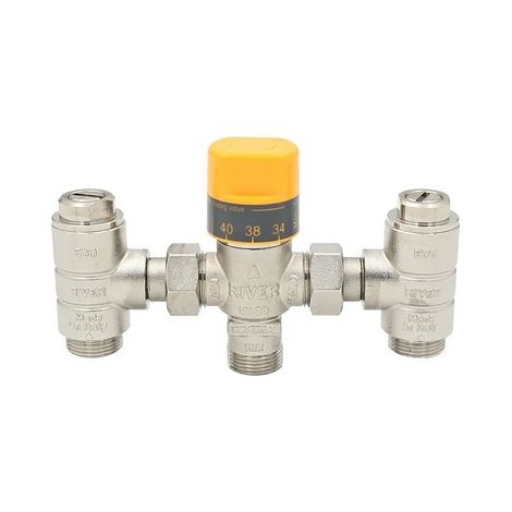 MISCELATORE TERMOSTATICO P/PANNELLI SOLARI CON 2 VALVOLE ECO 3/4"