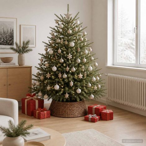 vidaXL Collier de sapin de Noël Rond Marron Ø 75 x 25 cm (1/5)