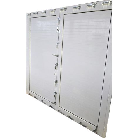 Porta antiallagamento su misura anta doppia altezza da 160 a 220 cm larghezza da 180 a 220 cm colore alluminio