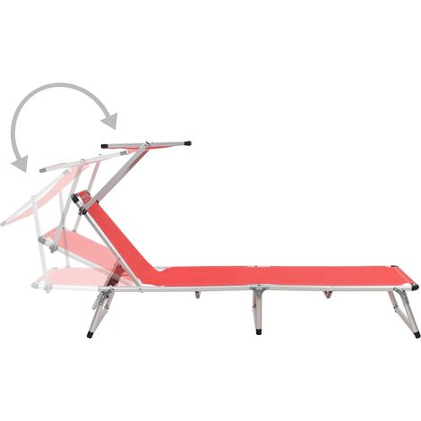Maison Exclusive - Sonnenliege Klappbar mit Sonnenschutz Alu und (1/5)
