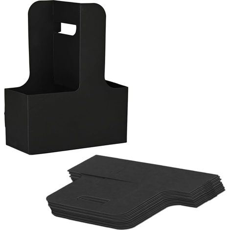Paquete de 20 portavasos desechables de papel kraft con asa – doble vaso, ideal para café helado, postres y catering.