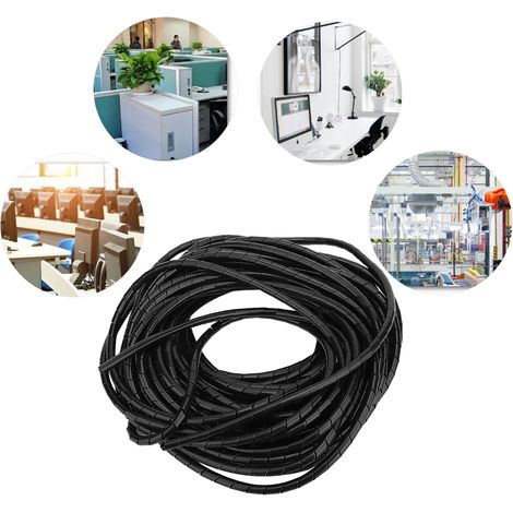 Lot de 2 gaines de protection spiralées en PP noir de 6 mm (1/5)