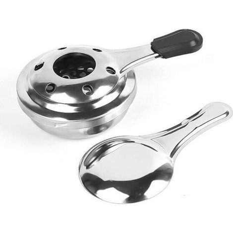 Brûleur à alcool, brûleur d'alcool pour fondue, brûleur à alcool gélifié, Acier Inoxydable, Gris, 15 x 9,3x 4,5 cm (1/4)