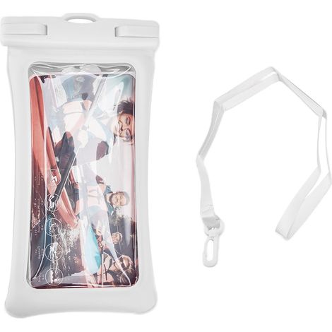 TPU Universal Floating Waterproof Phone Bag Pouch Cover with Lanyard for Below 7.2‑inch PhoneWhite (1/5)