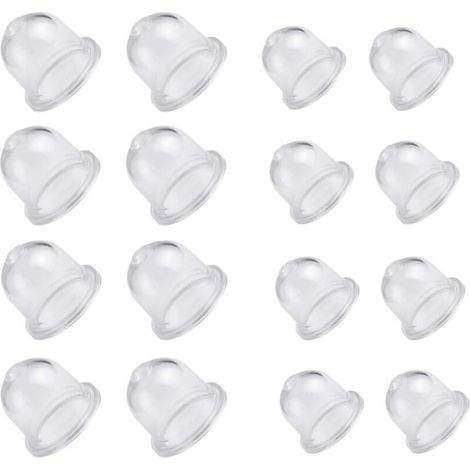 16Pcs Pompe Amorçage Poire Amorcage Gasoil Carburant Primer Ampoule Tasse d’Huile de Carburateur Transparente Poire d’amorcage Debroussailleuse pour Tondeuses à Essence Soufflantes 19/22mm (1/5)