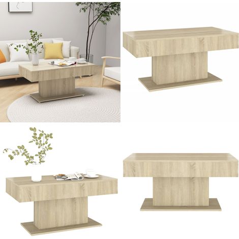 Table basse chêne sonoma 96x50x45 cm bois d'ingénierie - Table Basse - Meuble Salon - Table Canapé - Table Ronde - Bois D'ingénierie - Home & Living (1/5)