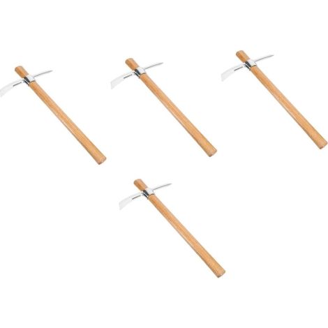 4 Pièces Creuser Le Sol Houe Râteau Outils De Jardin Planteur Désherbeur Extracteur Bordure Tondeuse à Gazon Pouvoir Pelouse Faux Nivellement Désherbage Houe à Main Bois (1/5)