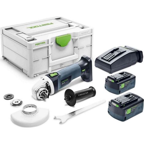 Winkelschleifer FESTOOL AGC 18-125 EBI-Plus (2 x 5,0 Ah + TCL6 + SYS3 M 187)