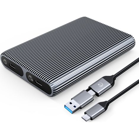 Alloggiamento doppio Orico AM2C3-2SN per due unità M.2 SATA+NVMe USB-C 3.2 6Gb/s / 10Gb/s - grigio (1/2)