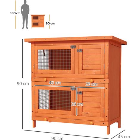 Kleintierstall 2 Ebenen wetterbeständig Tannenholz Grün + Natur (1/5)