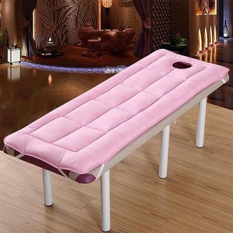 Matratzenauflage – 60 x 180 cm – Baumwolle – Für Massageliegen und Tatami-Matten – Rosa – 1 Stück (1/5)