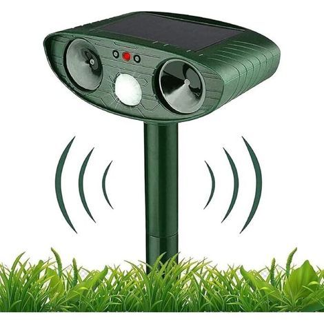 Répulsif Chat Ultrason, Repulsif Chat Solaire, Étanche Repulsif Chat Exterieur avec détecteur de Mouvement, Répulsif Ultrason Anti Rongeurs pour Animaux, Animaux Sauvages (1/4)
