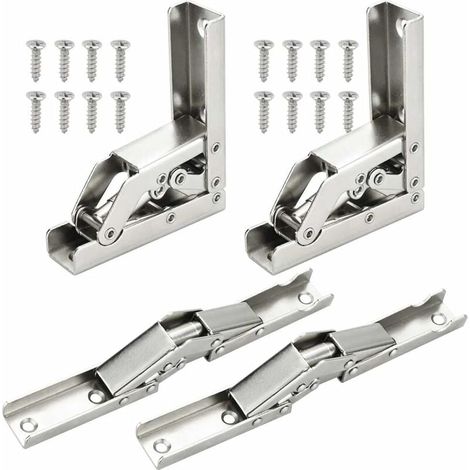 Charnières Pliant 90 Degré Plein Recouvrante Charniere Porte en Meuble Cuisine Invisible avec 16 Vis 6.8x6.8x2.2cm 4 pcs Acier Inoxydable (1/5)