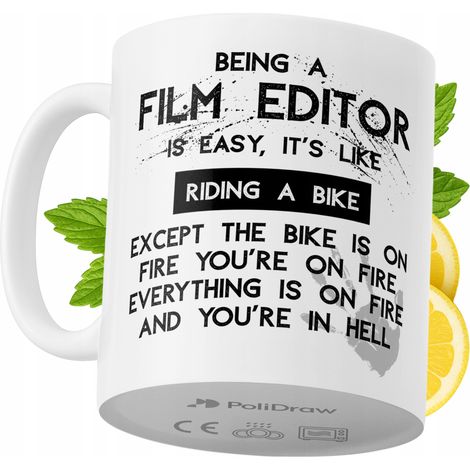 Lustige Kaffeetasse mit witzigem Textdesign für Filmeditoren – ideal für Geburtstage, Namenstage und Feiertage. Hochwertige Tasse für besondere Anlässe im Büro oder Homeoffice. Farbe: Weiß, 330 ml. (1/5)