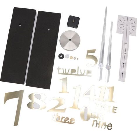 BelleRise - Horloge murale DIY – Chiffres miroir acrylique doré 1,2m – Décoration salon moderne (1/5)