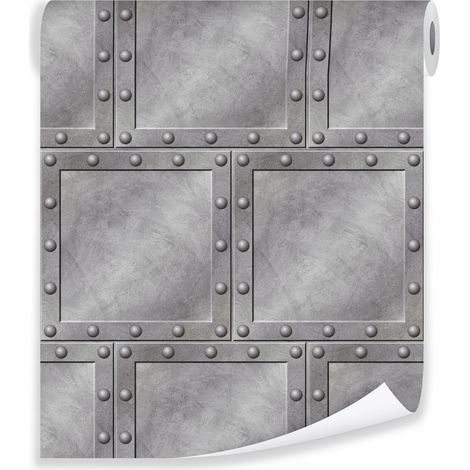Papier peint intissé béton 3D gris style industriel décoration murale loft salon 0,5 x 10 m – Wallarena