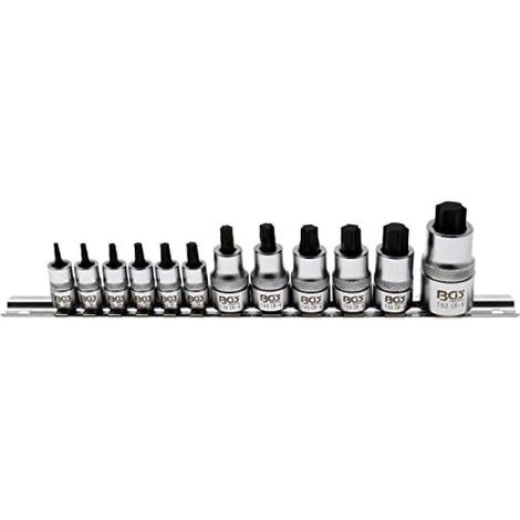 Jeu de Douilles et Embouts Extra Courts Profil T Torx T8-T60 - 12 pcs - Précision et Accessibilité - D-Work