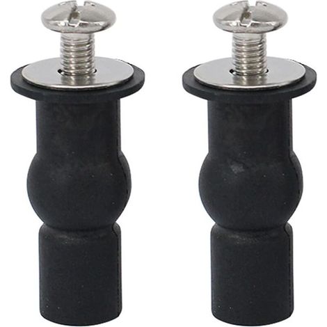Lot de 2 vis pour abattant WC, fixations pour abattant WC, charnières pour abattant WC, écrous supérieurs en caoutchouc extensibles, fixations à vis, fixation de raccords pour trous borgnes, WC (1/4)